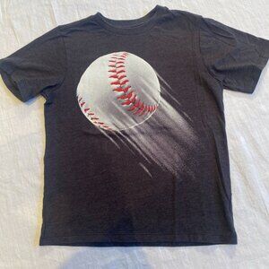 Children's Place Boys Graphic  Dark Grey T Shirt "Baseball Theme" Small 5/6